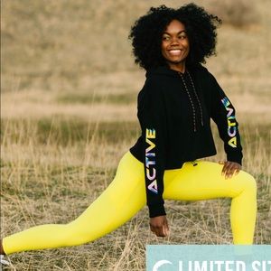 Ombre zyia Active black Crop Hoodie